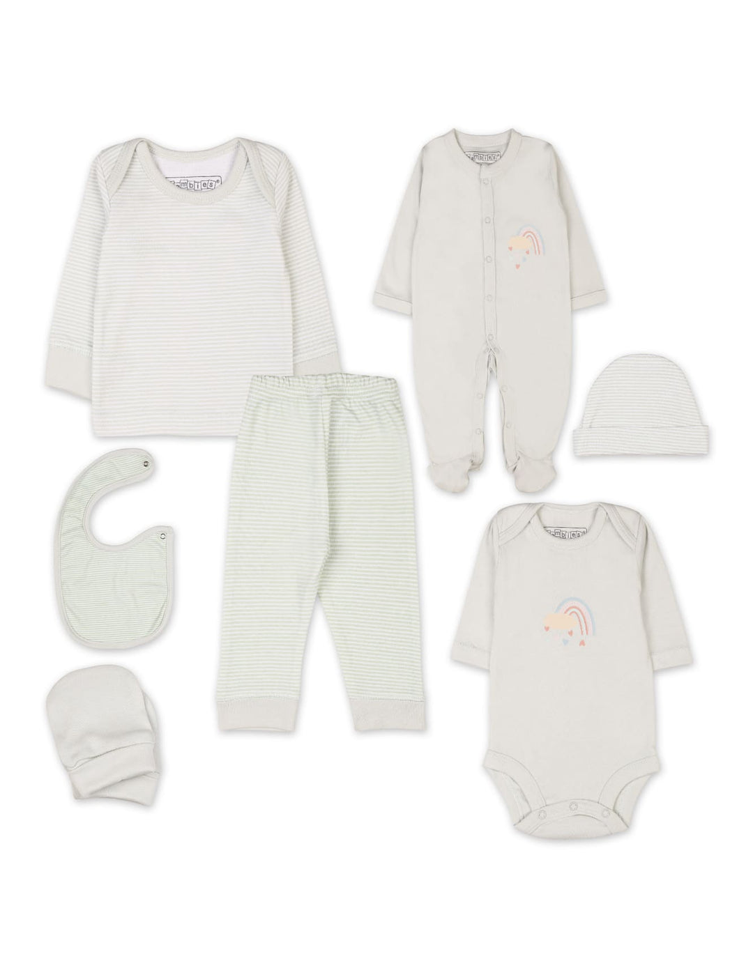 Newborn Gift Set Bambies 7 Pieces Green at Zubaidas