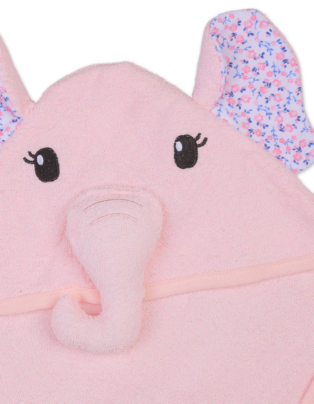 Newborn Girl Bath Towel Hooded Elephant Pink at Zubaidas Official Pakistan