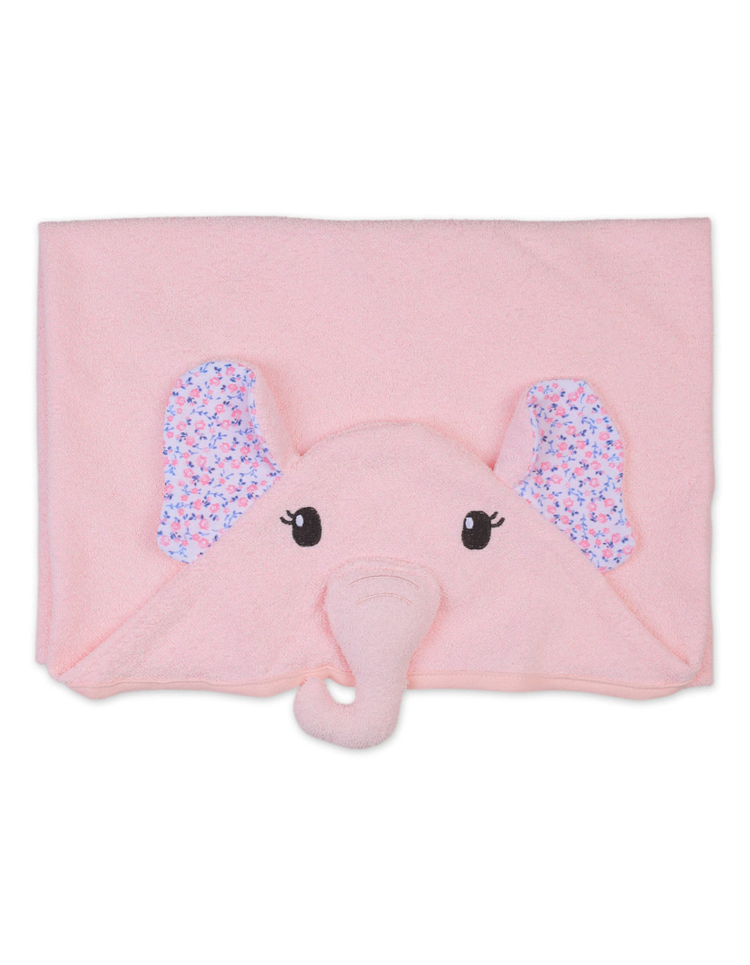 Newborn Girl Bath Towel Hooded Elephant Pink at Zubaidas Online Pakistan
