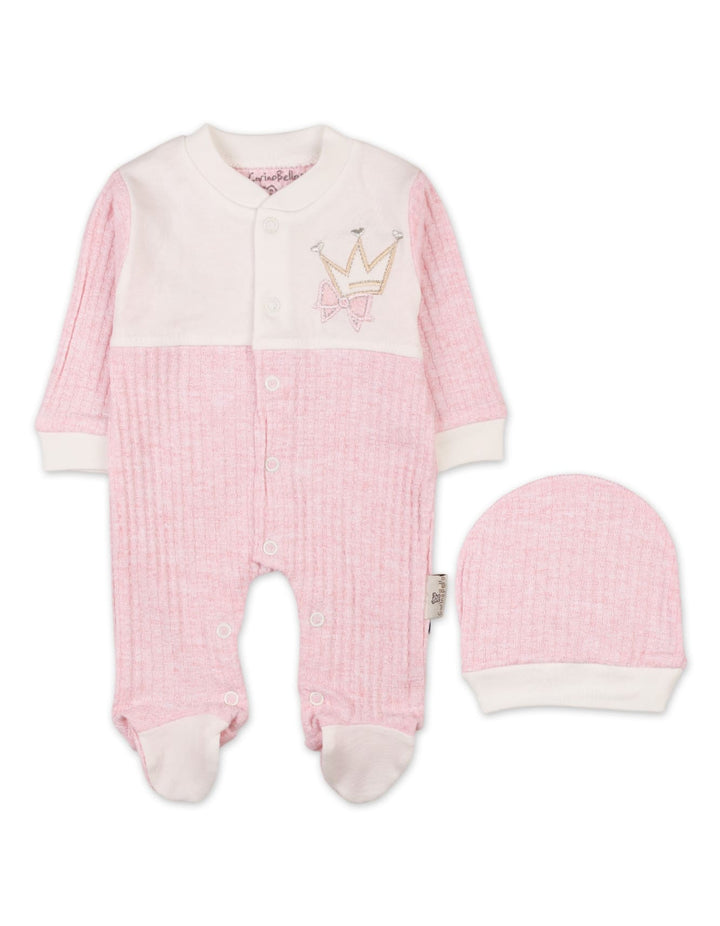 Newborn Girls Romper With Cap Pink Premium Turkish Collection at Zubaidas