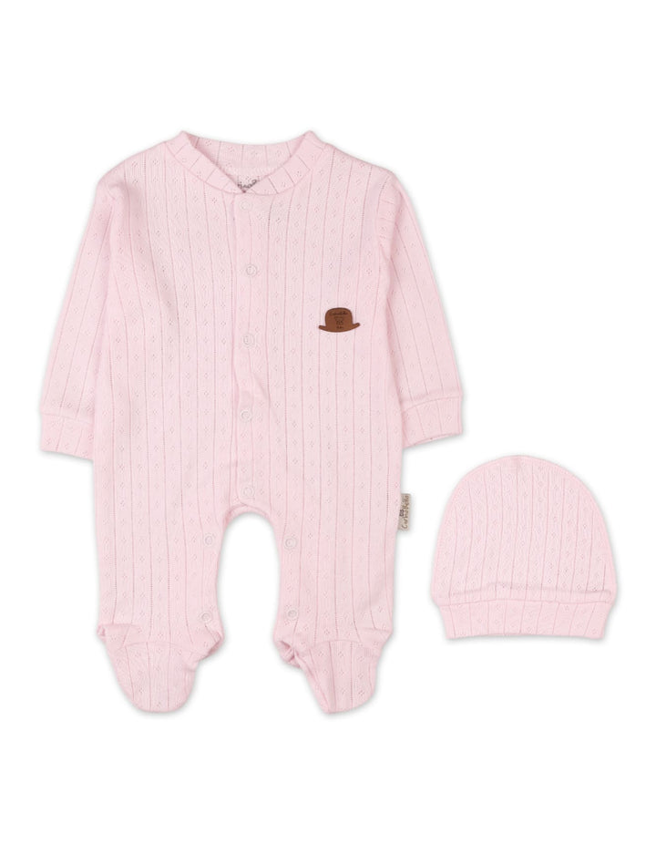 Newborn Girls Romper with Cap Pink Premium Turkish Collection at Zubaidas