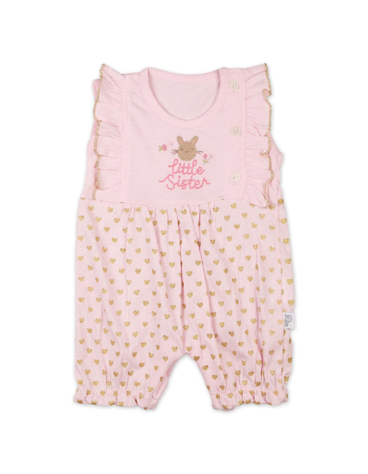 Newborn Girls Summer Romper Pink Premium Turkish Collection at Zubaidas