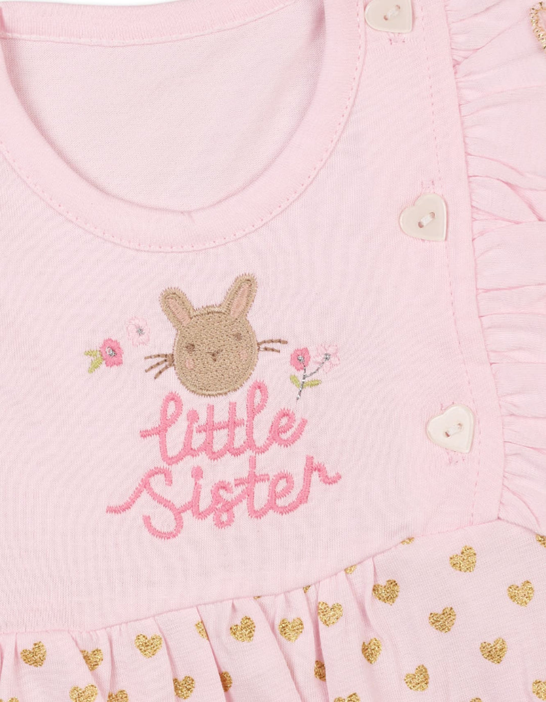 Newborn Girls Summer Romper Pink Premium Turkish Collection at Zubaidas Official Pakistan