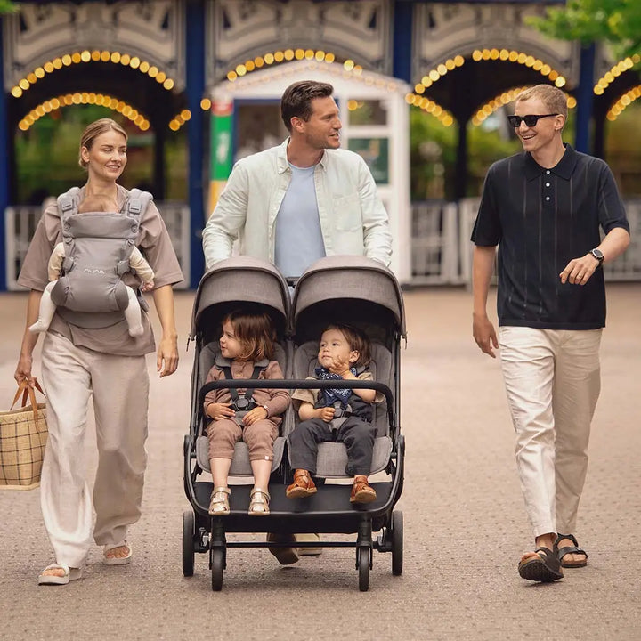 Nuna TRVL dubl Lightweight Side-by-Side Double Pushchair Caviar ST19802CVRAU at Zubaidas Baby Gears shop in Pakistan