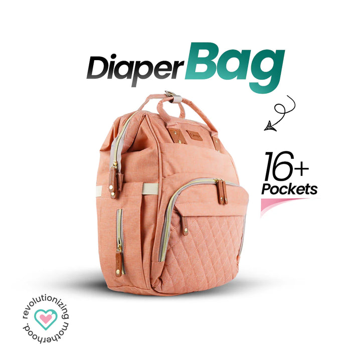 Ornavo Baby Pink Diaper Bag Backpack at Zubaidas