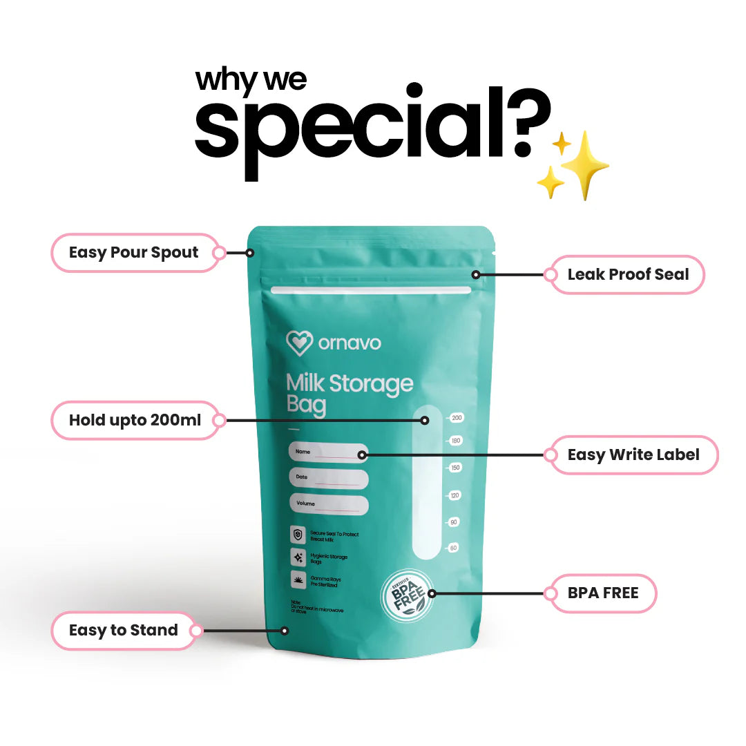 Ornavo Breast Milk Storage Bags Pack of 30 at Zubaidas No 1 Online Baby Store in Pakistan