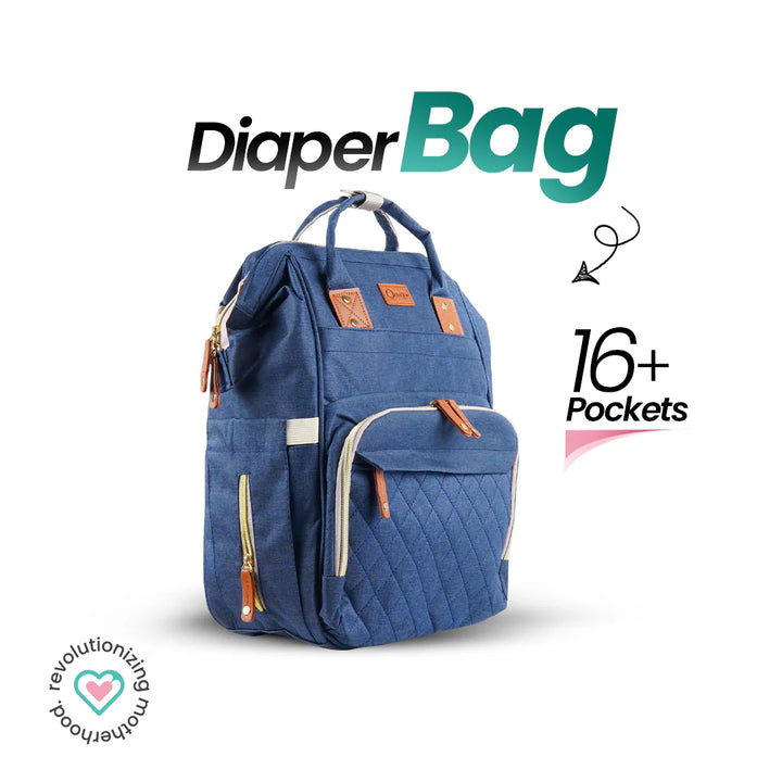 Ornavo Navy Blue Diaper Handbag for Moms at Zubaidas