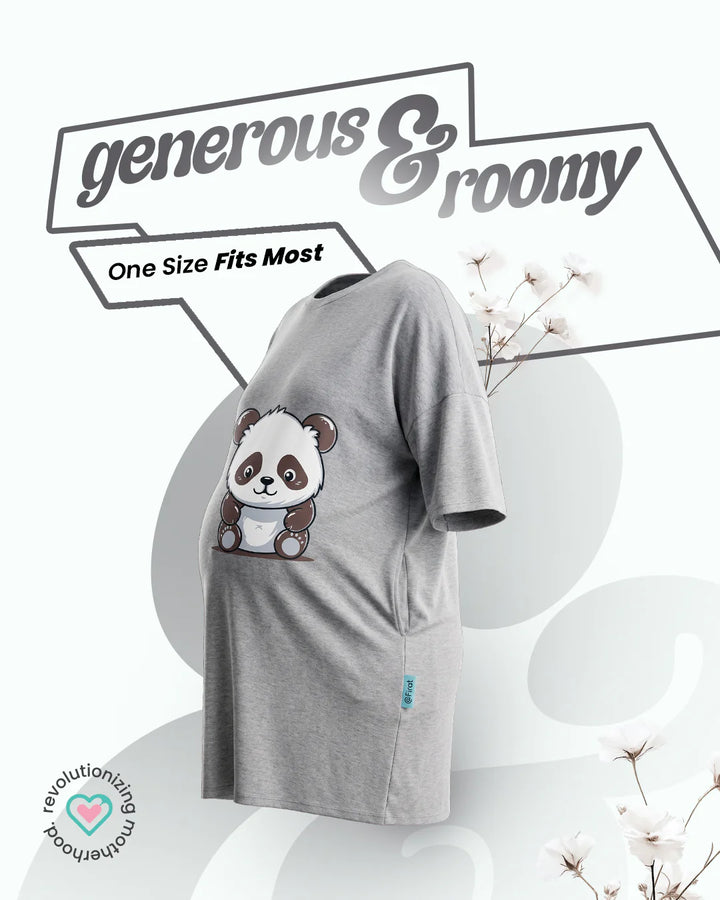 Ornavo Panda Comfy Tee in Grey at Zubaidas Number 1 Online Baby Store in Pakistan