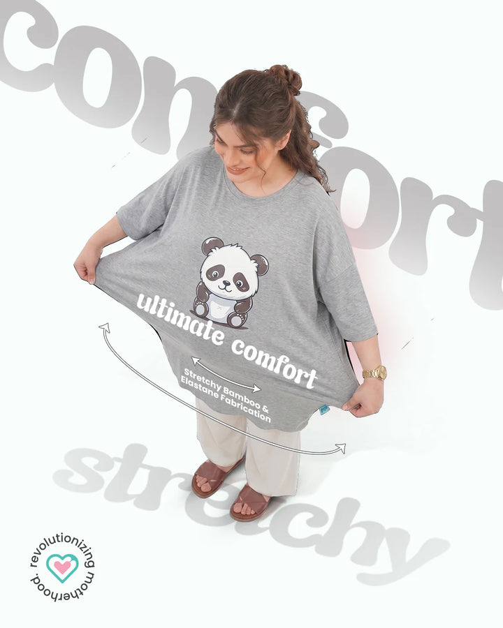 Ornavo Panda Comfy Tee in Grey at Zubaidas Most Trusted Online Baby Store in Pakistan