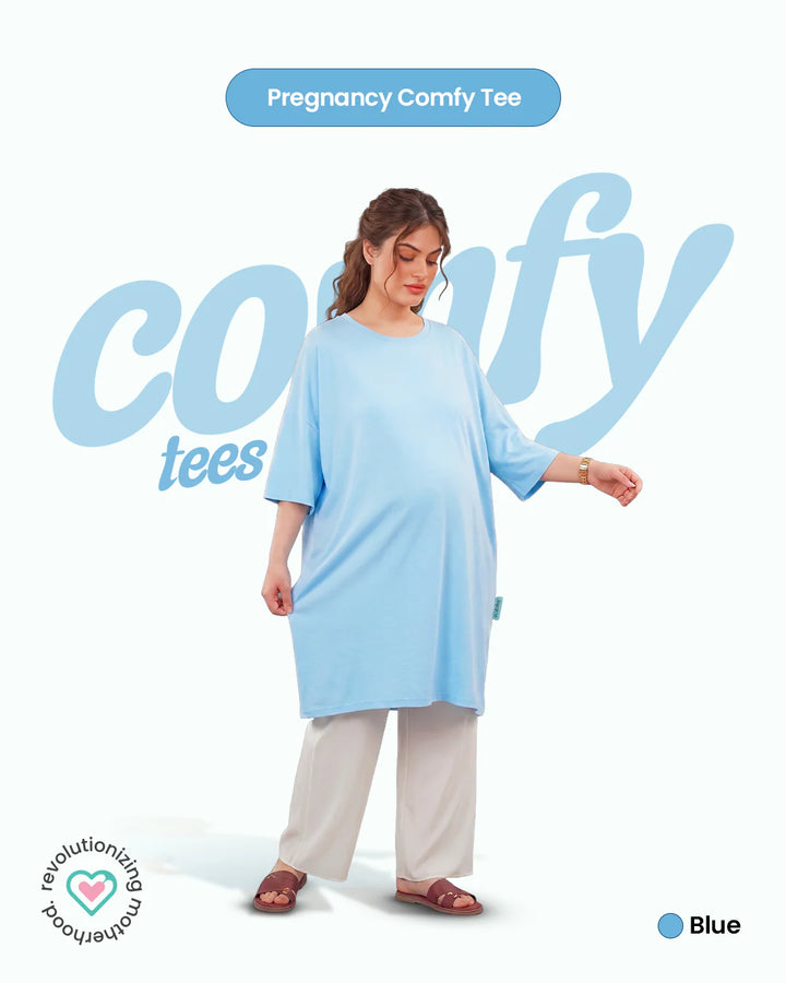 Ornavo Plain Blue Comfy Tee at Zubaidas