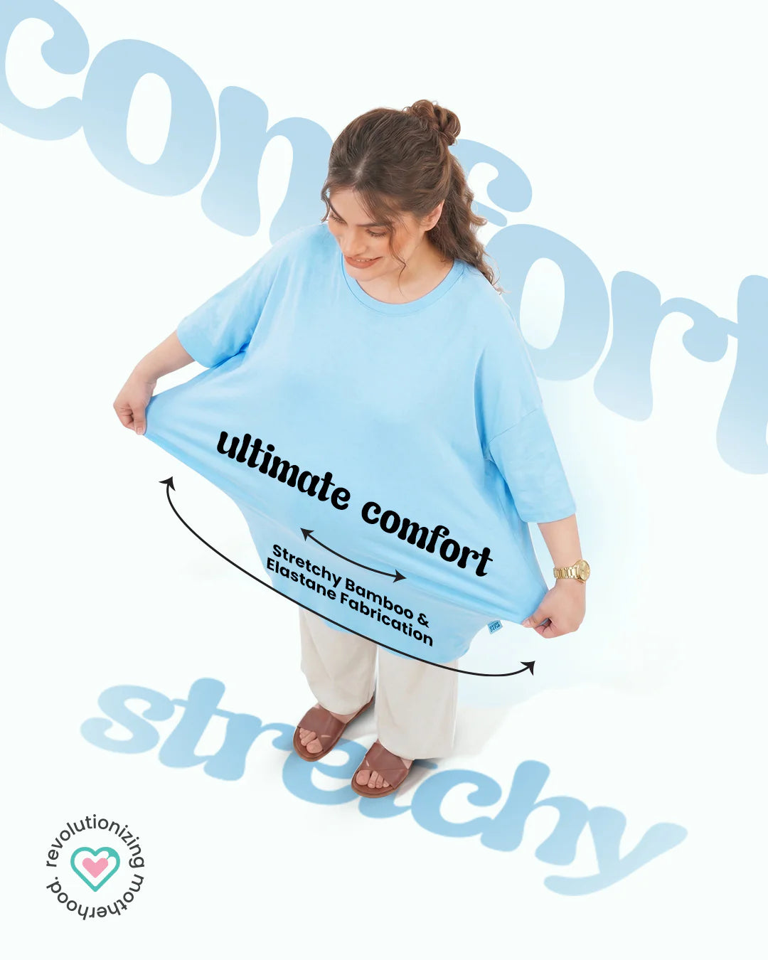 Ornavo Plain Blue Comfy Tee at Zubaidas Most Trusted Online Baby Store in Pakistan