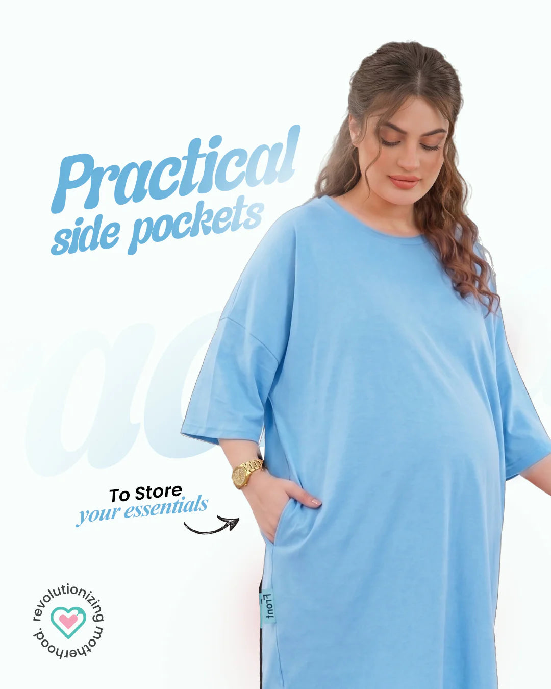 Ornavo Plain Blue Comfy Tee at Zubaidas Parents Favorite Online Baby Store in Pakistan