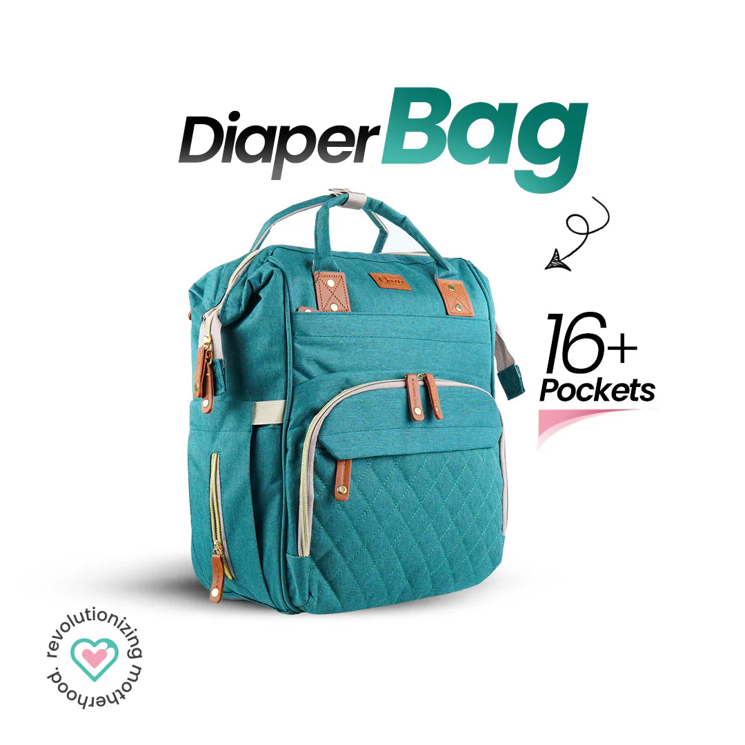 Ornavo Royal Green Designer Baby Bag at Zubaidas