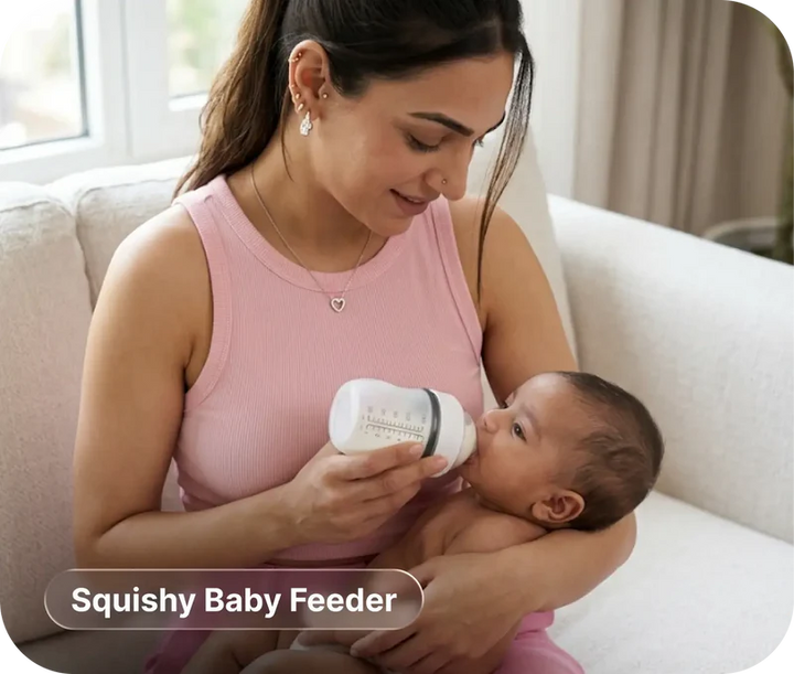 Ornavo Squishy Silicone Baby Feeder Bottle Soft Anti-Colic Breast-Like Feel at Zubaidas Where Moms Love to Shop in Pakistan