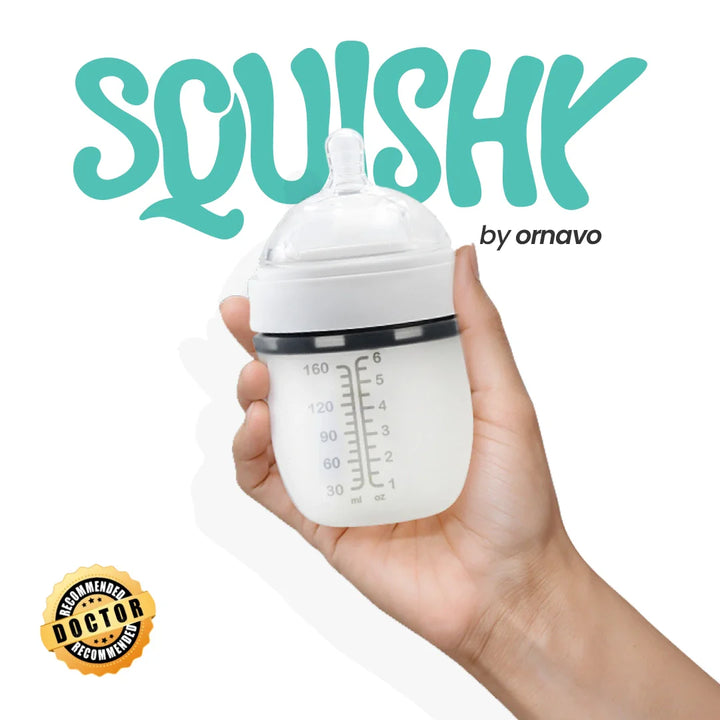 Ornavo Squishy Silicone Baby Feeder Bottle Soft Anti-Colic Breast-Like Feel at Zubaidas