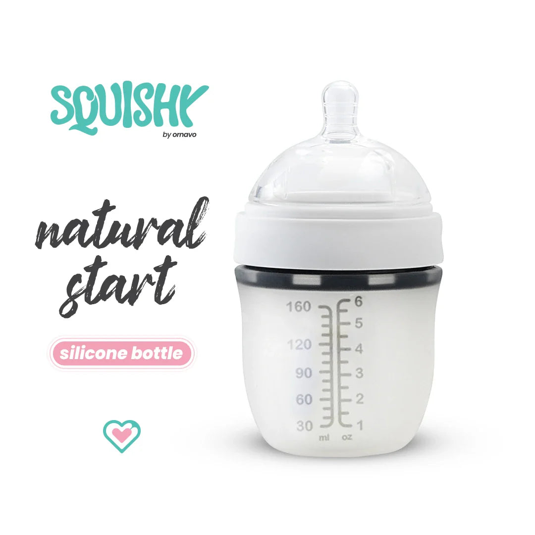 Ornavo Squishy Silicone Baby Feeder Bottle Soft Anti-Colic Breast-Like Feel at Zubaidas Best Online Baby Store in Pakistan