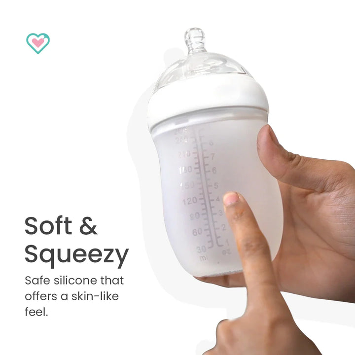 Ornavo Squishy Silicone Baby Feeder Bottle Soft Anti-Colic Breast-Like Feel at Zubaidas # 1 Online Baby Store in Pakistan