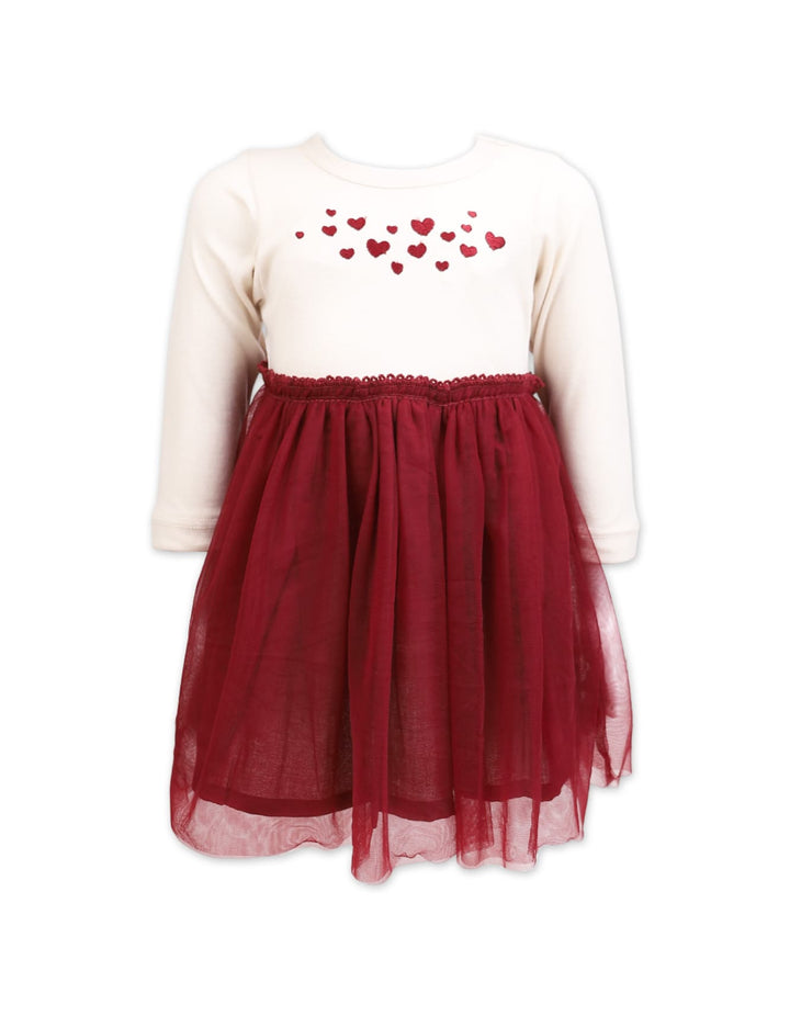 Party Dress Bambies Hearts Maroon at Zubaidas