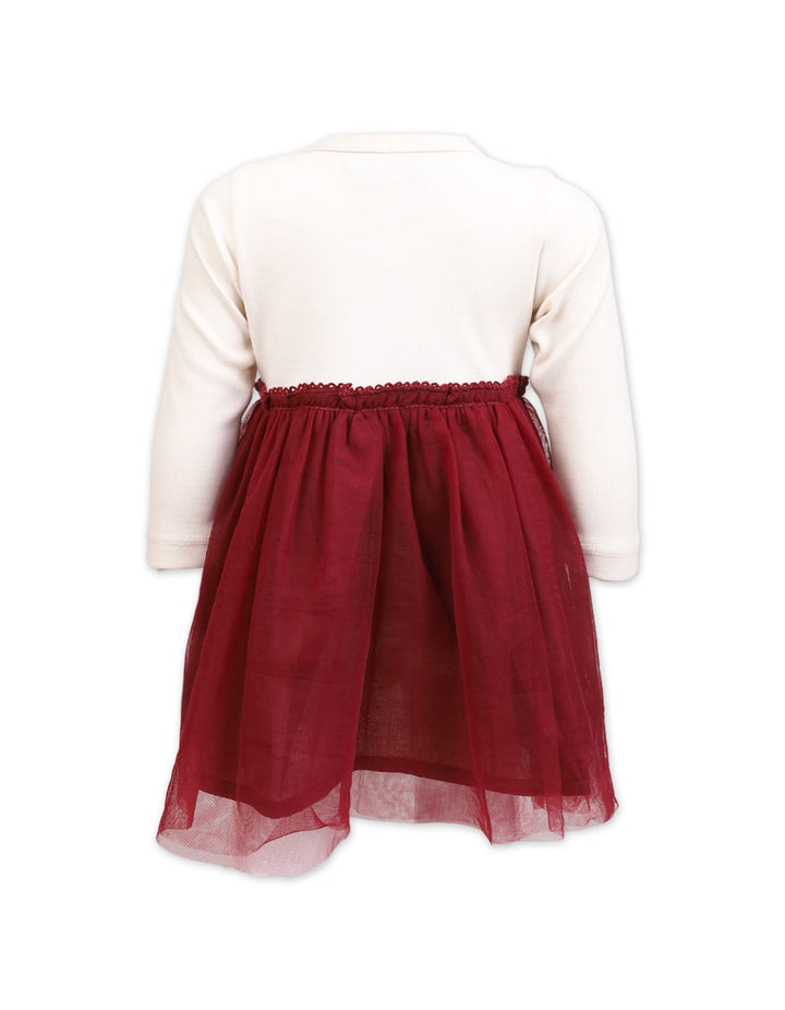 Party Dress Bambies Hearts Maroon at Zubaidas - Pakistan's No. 1 and most trusted baby and kids store for over 50 years.