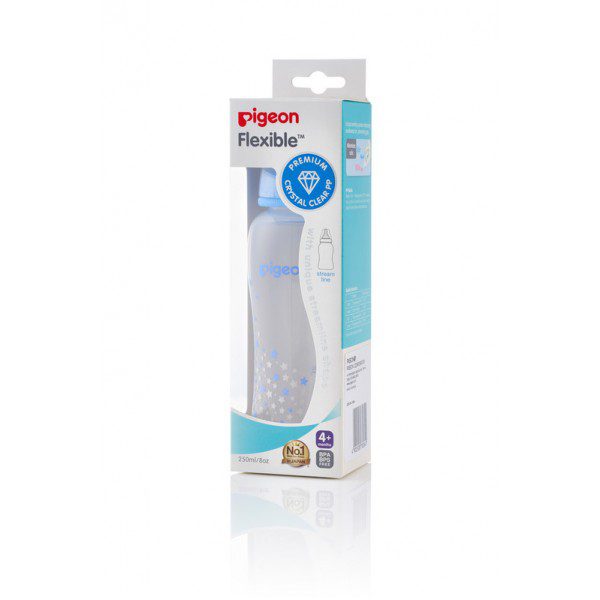 Pigeon Stream Line Printed Bottle 250Ml Blue - A78284