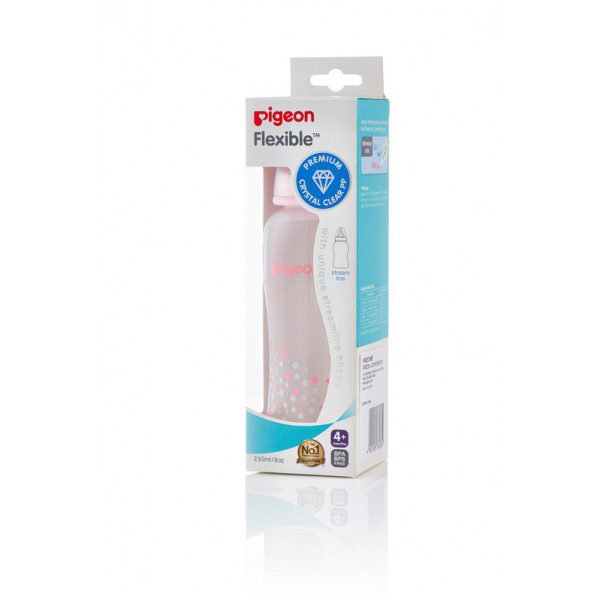 Pigeon Stream Line Printed Bottle 250Ml Pink - A78285