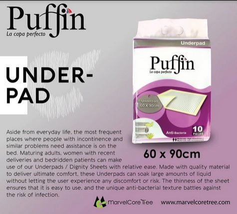 Puffin Disposable Underpad Dignity Sheet 10 Pieces at Zubaidas Best Online Baby and Kids Store in Pakistan