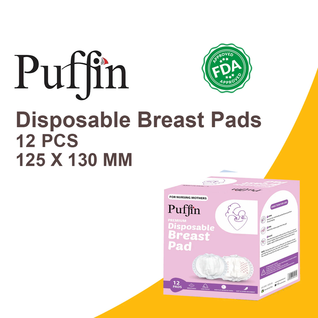 Puffin Premium Disposable Breast Nursing Pads Pack of 12 at Zubaidas Most Trusted Online Baby and Kids Store in Pakistan