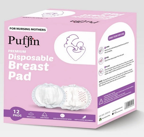 Puffin Premium Disposable Breast Nursing Pads Pack of 12 at Zubaidas The Largest Online Baby and Kids Store in Pakistan