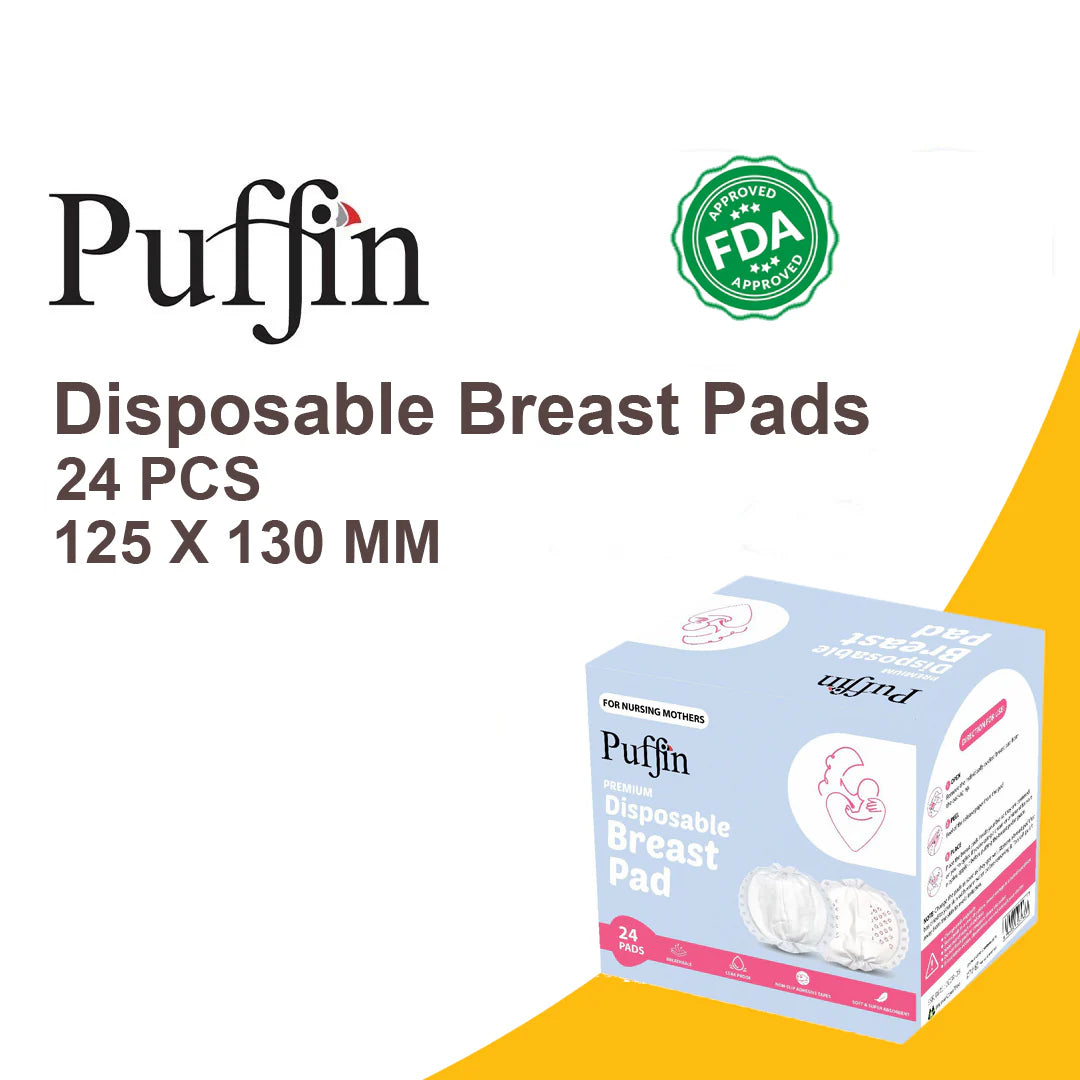 Puffin Premium Disposable Breast Nursing Pads Pack of 24 at Zubaidas Best Online Baby and Kids Store in Pakistan
