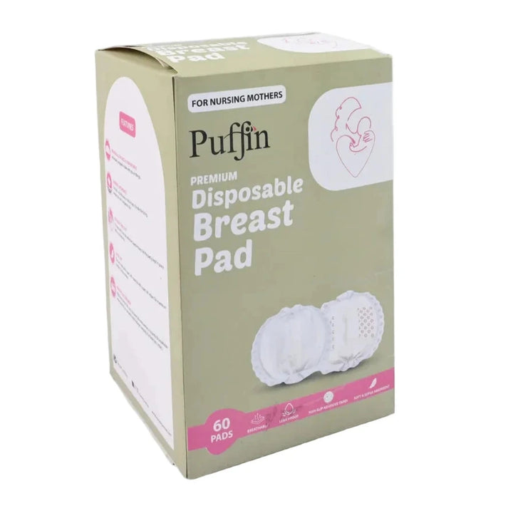 Puffin Premium Disposable Breast Nursing Pads Pack of 60 at Zubaidas