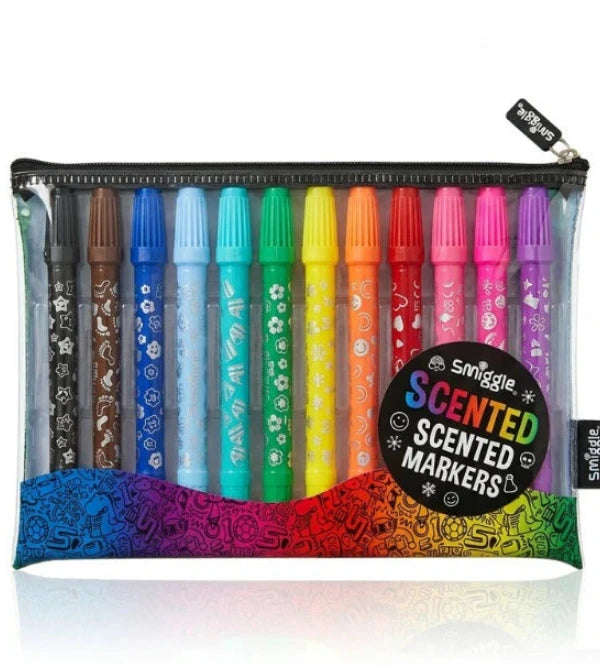Smiggle 12 Dual Tip Stamper Scented Markers Set at Zubaidas