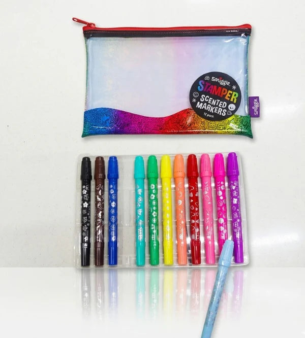 Smiggle 12 Dual Tip Stamper Scented Markers Set at Zubaidas Online Pakistan