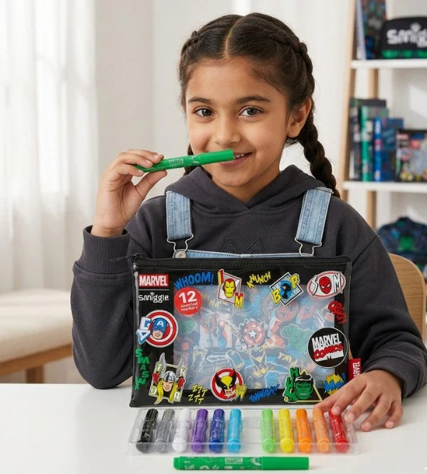 Smiggle 12 Marvel Comics Scented Markers Set at Zubaidas Official Pakistan