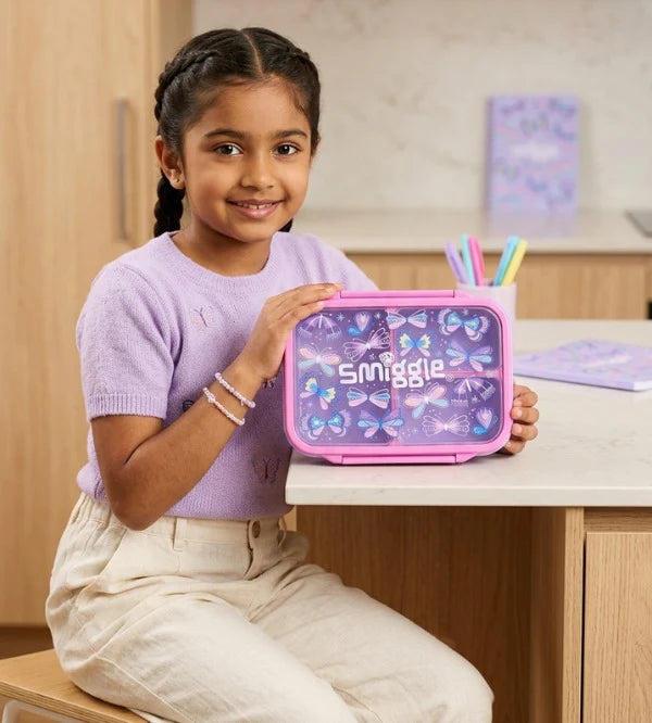 Smiggle Butterfly Trio Bento Large Plastic Lunch Box 750 ML at Zubaidas Official Pakistan