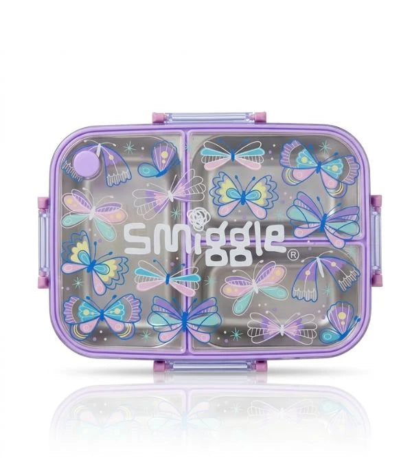 Smiggle Butterfly Trio Large Stainless Steel See Me Bento Lunch Box 750 ML SM262198 at Zubaidas