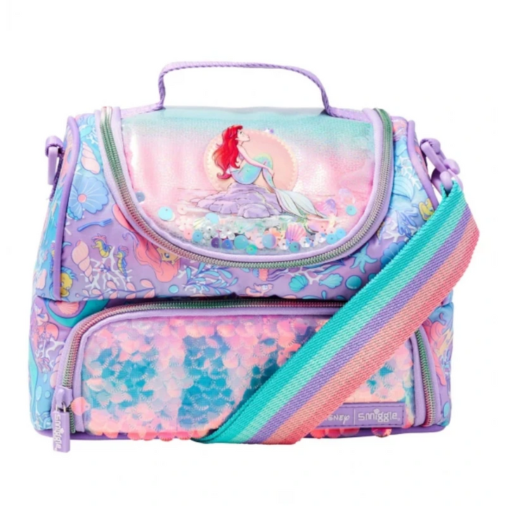 Smiggle Disney Princess Little Mermaid Double Decker Insulated Lunch Bag at Zubaidas