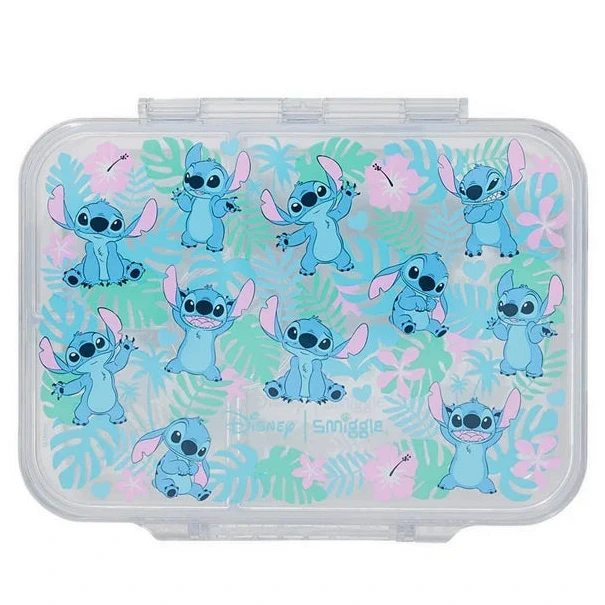 Smiggle Disney Stitch 4 Compartments Food Safe BPA and Phthalates Free Bento Plastic Medium 758 ml Lunch Box at Zubaidas