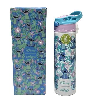 Smiggle Disney Stitch 520 ml Push Button Straw Insulated Metal Water Bottle at Zubaidas