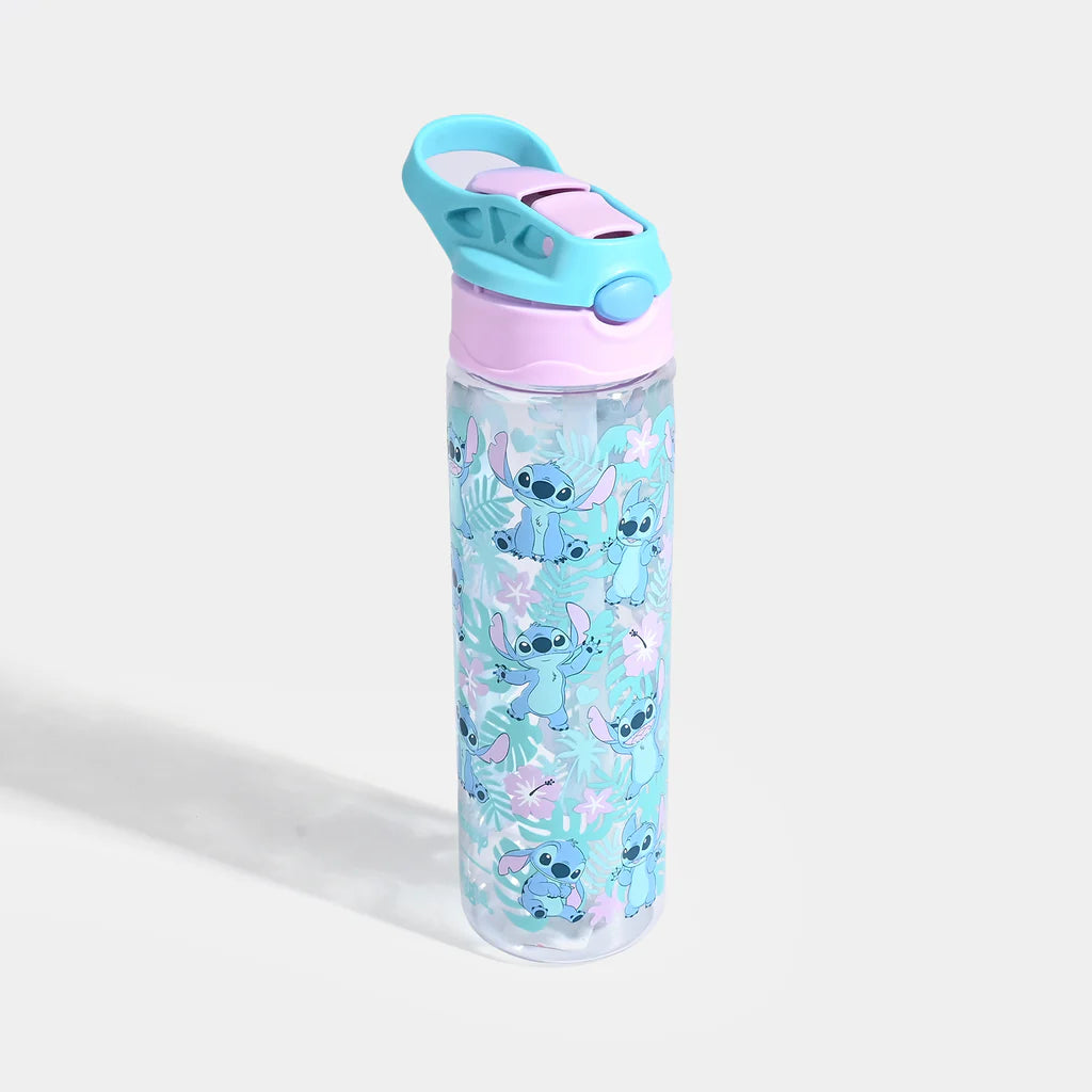 Smiggle Disney Stitch 680 ml Push Button Straw Plastic Water Bottle BPA Free with Strap at Zubaidas Best Online Baby and Kids Store in Pakistan for over 50 years