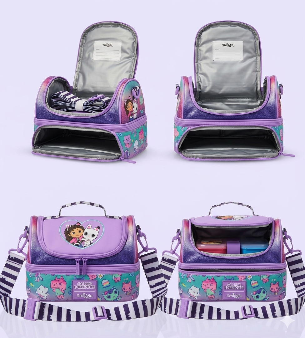 Smiggle Double Decker Gabbys Dollhouse Insulated Lunch Bag at Zubaidas Online Pakistan