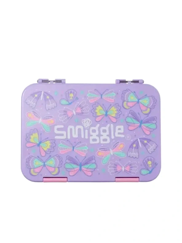 Smiggle Flutter Butterfly 4 Compartments Food Safe BPA and Phthalates Free Bento Plastic Medium 758 ml Lunch Box at Zubaidas