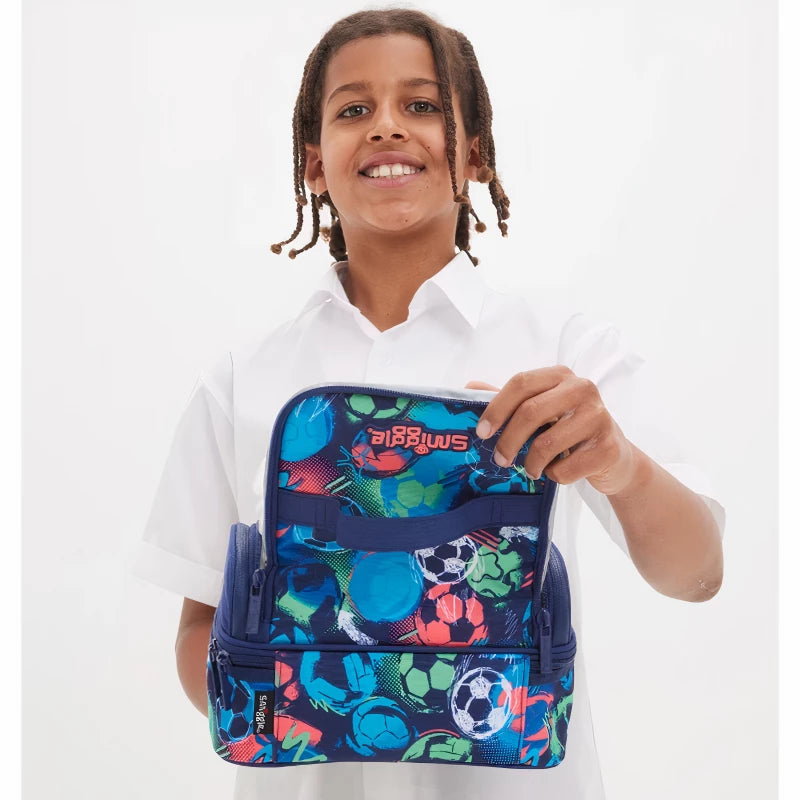 Smiggle Football Double Decker Insulated Lunch Bag at Zubaidas Best Online Baby and Kids Store in Pakistan for over 50 years