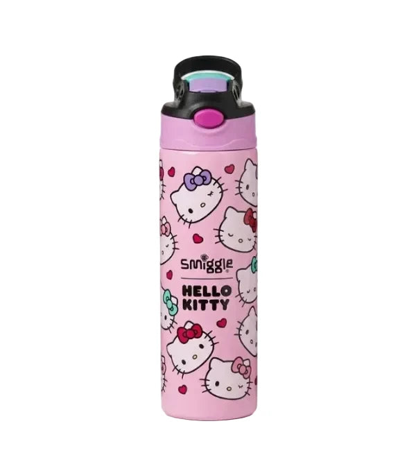 Smiggle Hello Kitty 520 ml Push Button Straw Insulated Metal Water Bottle at Zubaidas