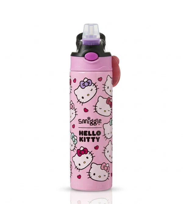 Smiggle Hello Kitty 520 ml Push Button Straw Insulated Metal Water Bottle at Zubaidas Online Pakistan