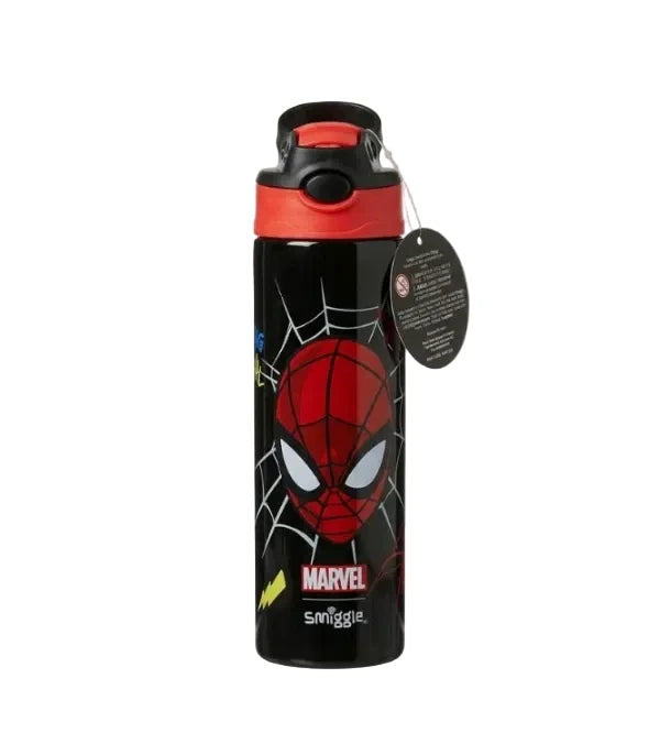 Smiggle Marvel Spider-Man 520 ml Push Button Straw Insulated Metal Water Bottle at Zubaidas