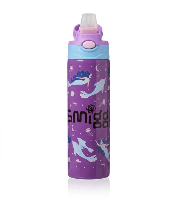 Smiggle Disney Mermaid 520 ml Push Button Straw Insulated Metal Water Bottle at Zubaidas Online Pakistan
