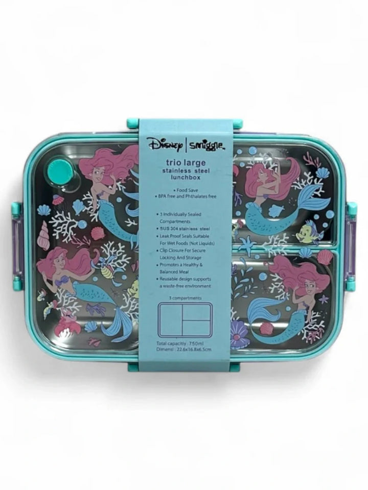 Smiggle Mermaid Trio Large Stainless Steel See Me Bento Lunch Box 750 ML SM262198 at Zubaidas Online Pakistan