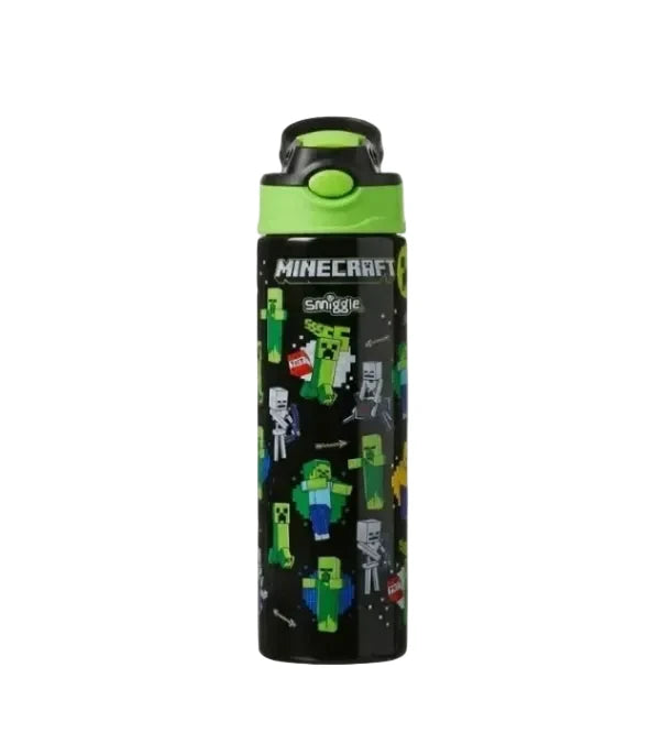 Smiggle Minecraft 520 ml Push Button Straw Insulated Metal Water Bottle at Zubaidas