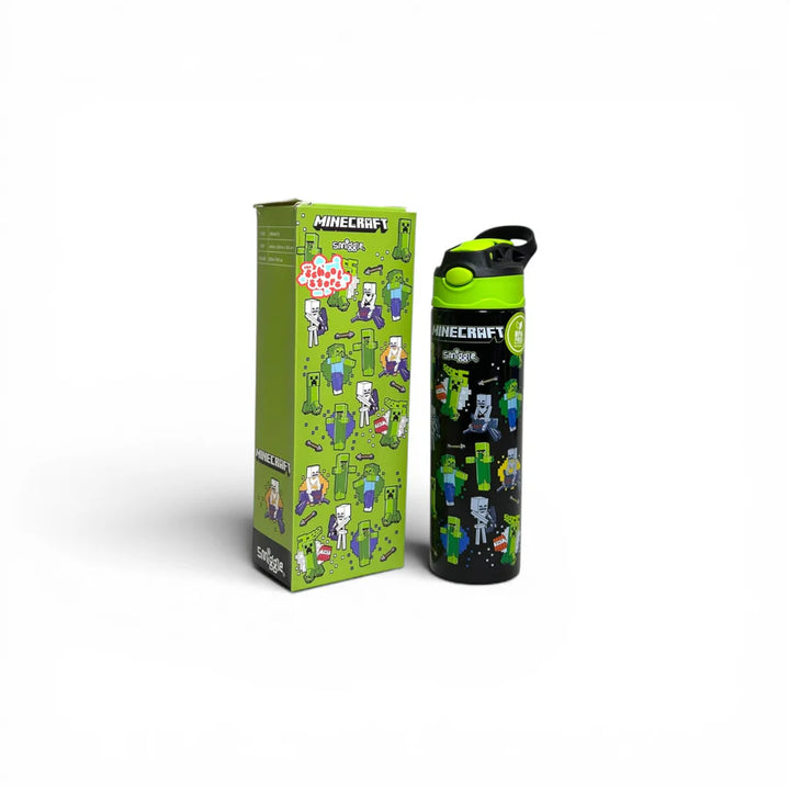 Smiggle Minecraft 520 ml Push Button Straw Insulated Metal Water Bottle at Zubaidas Number 1 Online Baby and Kids Store in Pakistan for over 50 years 