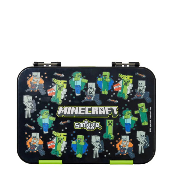 Smiggle Minecraft 4 Compartments Food Safe BPA and Phthalates Free Bento Plastic Medium 758 ml Lunch Box at Zubaidas